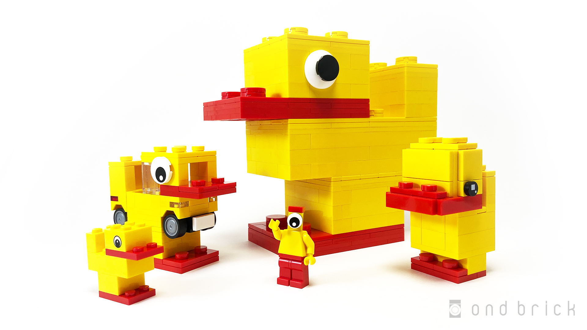 レゴのアヒルをモチーフにしたレゴ作品群